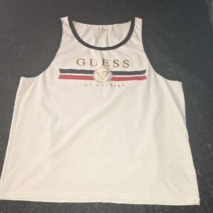 Guess White Tee with Black Logo Print